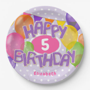 purple happy birthday cutout cookies w balloons paper plate