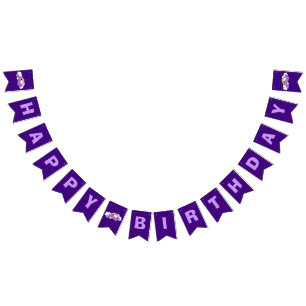 Purple Happy Birthday Rainbow Party Bunting