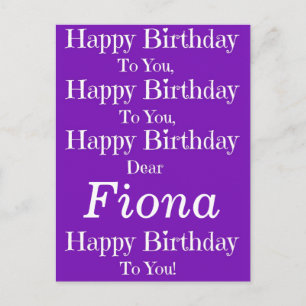 Purple Happy Birthday Song Postcard
