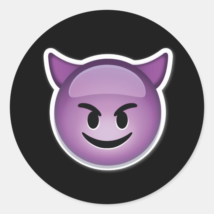 purple happy devil emoji stickers Zazzle.co.uk