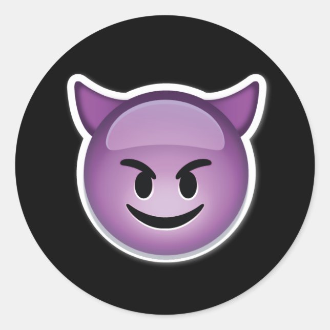 purple happy devil emoji stickers (Front)
