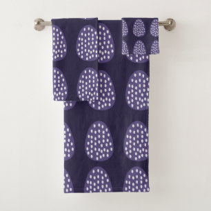 Purple Happy Easter Eggs Bath Towel Set