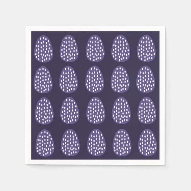 Purple Happy Easter Eggs Pattern Napkin (Front)