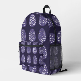Purple Happy Easter Eggs Printed Backpack