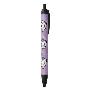 Purple Happy Emoji Unicorn Pens