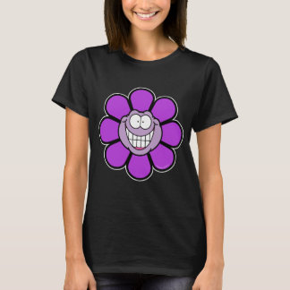 Purple Happy Face Big Smile Screwball Graphics T-Shirt