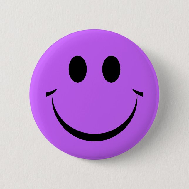 Purple Happy Face Cute 6 Cm Round Badge (Front)