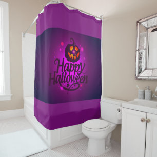 Purple Happy Halloween Shower Curtain