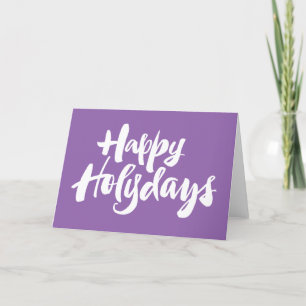 Purple Happy Holydays Holidays Christian Christmas Holiday Card