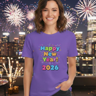 Purple Happy New Year 2026 T-Shirt