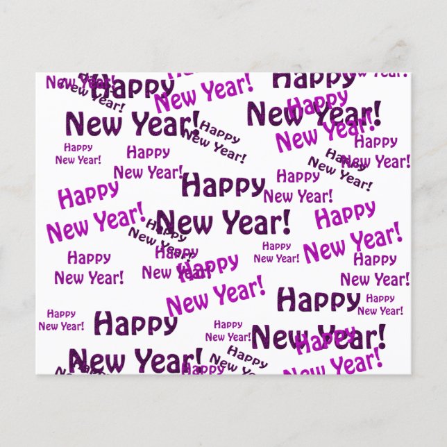 purple happy new year text flyer (Front)