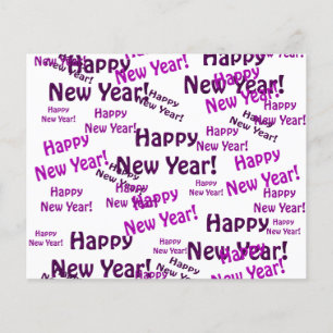 purple happy new year text flyer