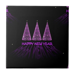 purple happy new year tile