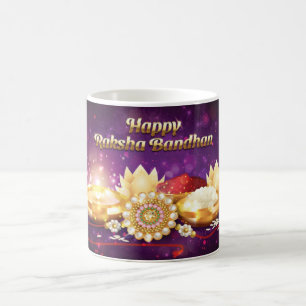 Purple Happy Raksha Bandhan Sparkle Coffee Mug