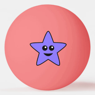 Purple Happy Star Ping Pong Ball