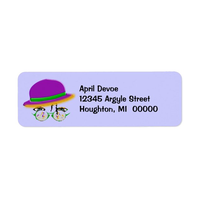 Purple Hat Stylish Smart Jazz Return Address Label (Front)