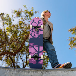 Purple Hawaiian Ocean Beach Tree Photo View Skateboard