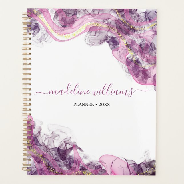 Purple Haze | Abstract Agate and Gold 2026 Planner (Front)