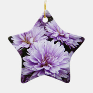 Purple Haze Chrysanthemums Ceramic Tree Decoration