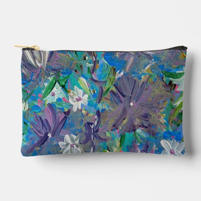 Purple Haze Floral Accessories Pouch (Front)