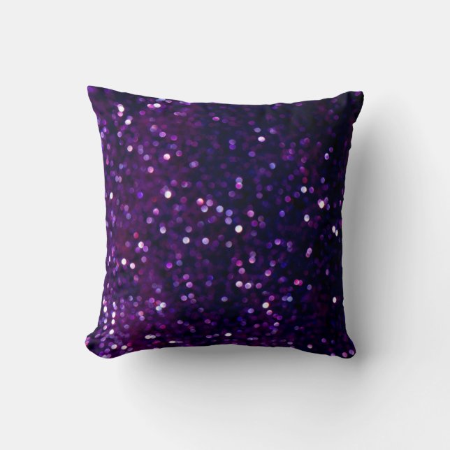 Purple Haze: Glitter Lights Background Cushion (Front)