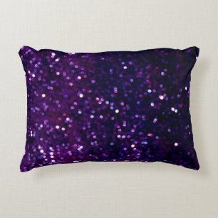 Purple Haze: Glitter Lights Background Decorative Cushion