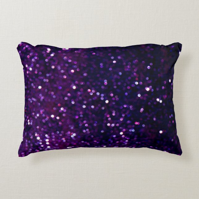 Purple Haze: Glitter Lights Background Decorative Cushion (Front)