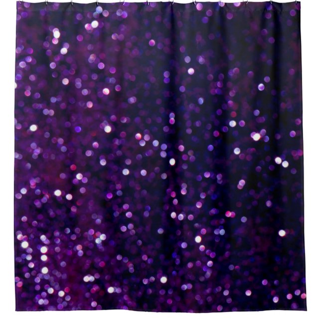 Purple Haze: Glitter Lights Background Shower Curtain (Front)