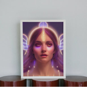 Purple Haze Goddess of Light Digital Fantasy Art Poster
