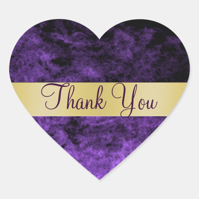 Purple Haze Thank You Heart Sticker (Front)
