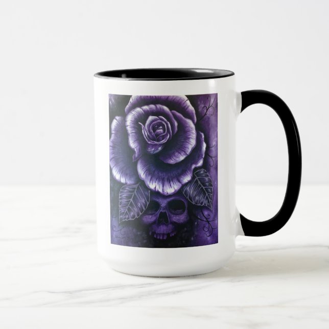"Purple Haze" Two Tone Skull & Rose Mug (Right)