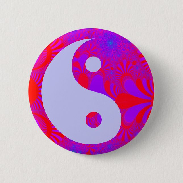 Purple Haze Yin and Yang 6 Cm Round Badge (Front)
