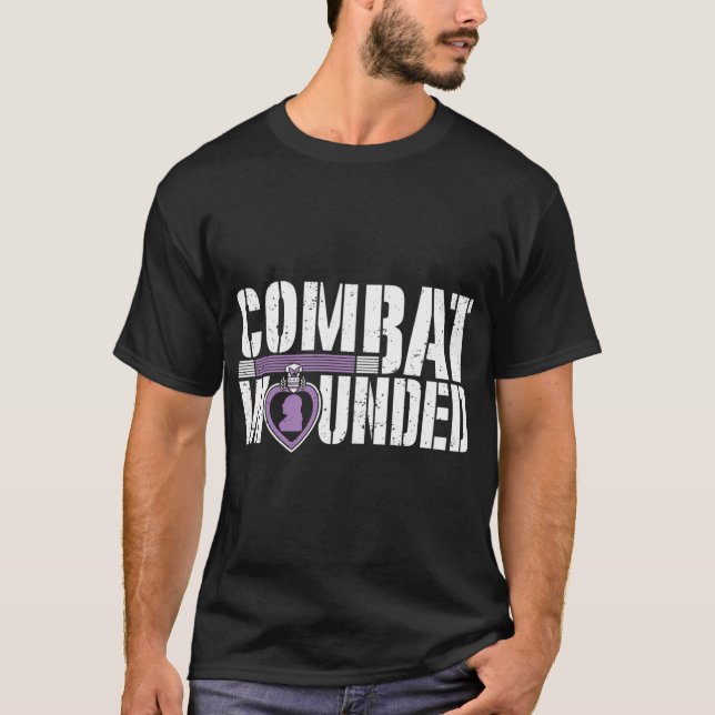 Purple He Military Veteran Combat Wounded Soldier T-Shirt (Front)