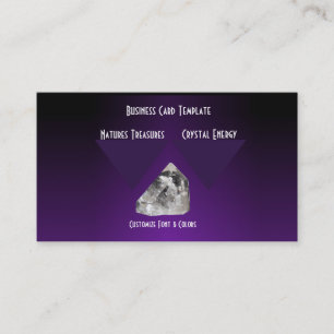 Purple Healing Crystals Logo Business Card