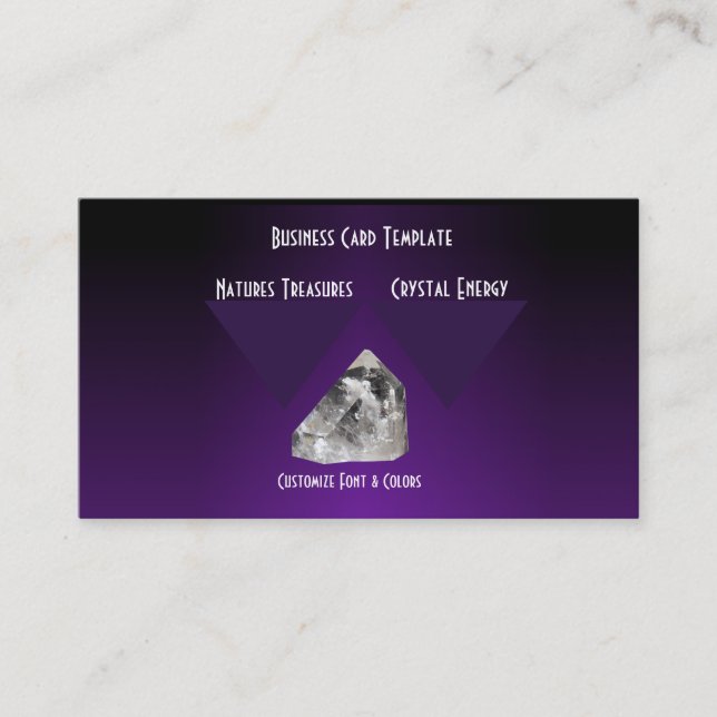 Purple Healing Crystals Logo Business Card (Front)