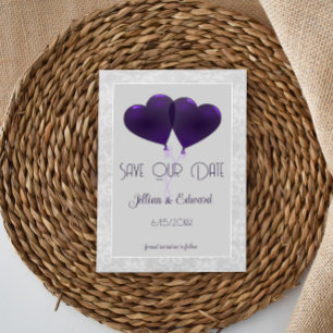 Purple Heart Balloons Save The Date Announcement