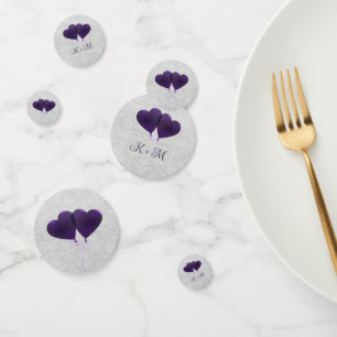 Purple Heart Balloons Wedding Confetti