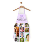 Purple Heart Best Baker Chef Grandma Photo Collage Apron<br><div class="desc">This cute and sweet apron is perfect for any grandma. It features 13 customisable photos of her beautiful grandchildren. It also features the quote, "Proud Grandma. Best baker and chef, sprinkling every grandchild with love and affection, " in black handwritten cursive typography and purple heart on top of a pastel...</div>