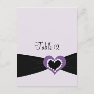 Purple Heart Black Ribbon Table Seating Card