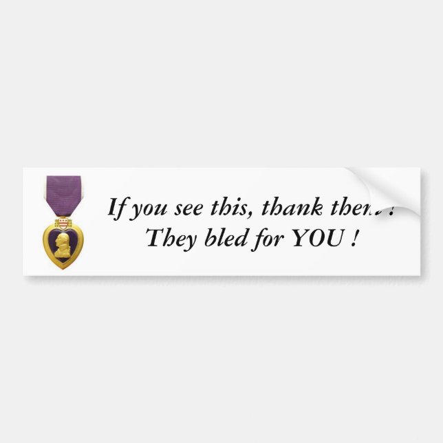 PURPLE HEART bumper sticker (Front)