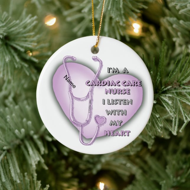 Purple Heart Cardiac Care nurse  Ceramic Tree Decoration (Tree)