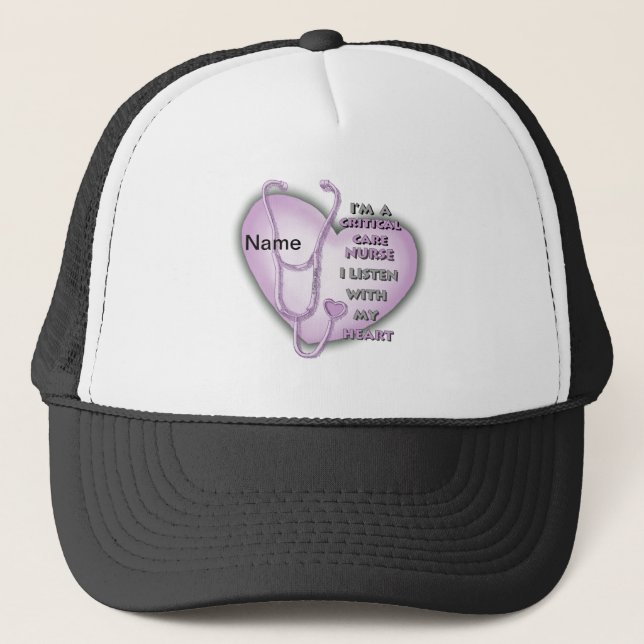 Purple Heart Care Nurse Trucker Hat (Front)