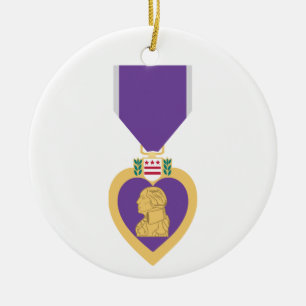 Purple Heart Ceramic Tree Decoration