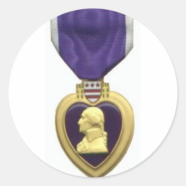 Purple Heart Classic Round Sticker (Front)