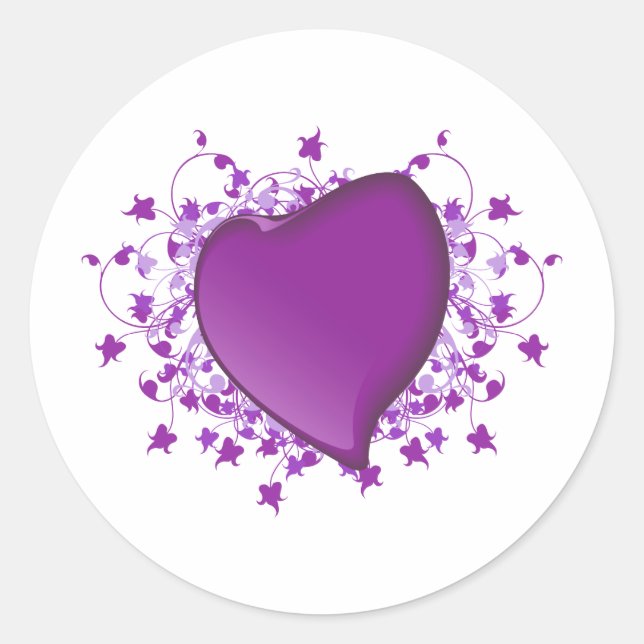 Purple Heart Classic Round Sticker (Front)