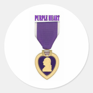 PURPLE HEART CLASSIC ROUND STICKER