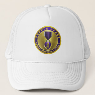 Purple Heart Combat Wounded Trucker Hat