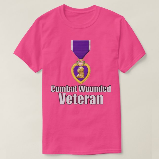 Purple Heart Combat Wounded Veteran  T-Shirt (Design Front)