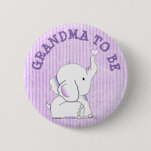 Purple Heart Elephant Baby Shower Pin