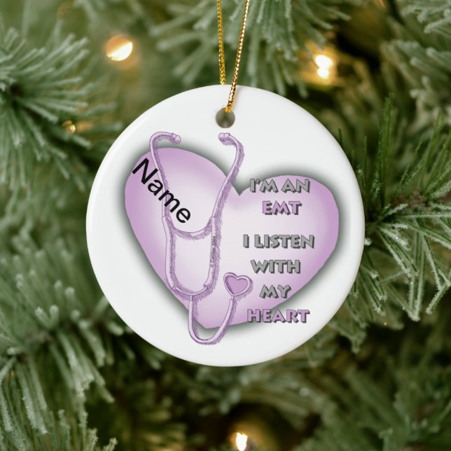 Purple Heart EMT Ceramic Tree Decoration (Tree)